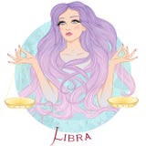 Libra Zodiac Sign As A Beautiful Girl Royalty Free Stock Images - Image ...