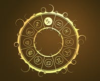 Golden Astrology Symbols Royalty Free Stock Image - Image: 5087266