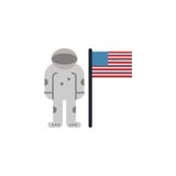 Astronaut, flag USA colored icon. Element of space illustration. Signs and symbols icon can be used for web, logo, mobile app, UI vector illustration Astronaut, flag USA colored icon. Element of space illustration. Signs and symbols icon can be used for web, logo, mobile app, UI vector illustration