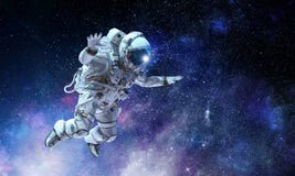 Astronaut on space mission. Mixed media royalty free stock images Astronaut on space mission. Mixed media royalty free stock images