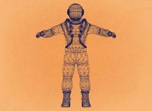 Astronaut - Retro Architect Blueprint stock illustration Astronaut - Retro Architect Blueprint stock illustration
