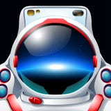 Astronauta con la reflexión del planeta ilustración del vector Astronauta con la reflexión del planeta ilustración del vector