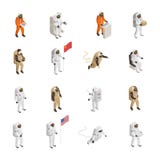 Astronauts Cosmonauts Spacesuit Isometric Set stock illustration Astronauts Cosmonauts Spacesuit Isometric Set stock illustration
