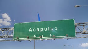 Aterrizaje de aeroplano Acapulco almacen de video Aterrizaje de aeroplano Acapulco almacen de video