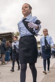 Athene, Griekenland, 28 Oktober 2015 De studenten paraderen in het geheugen van de weigering van Griekenland om Italiaanse fascis royalty-vrije stock foto Athene, Griekenland, 28 Oktober 2015 De studenten paraderen in het geheugen van de weigering van Griekenland om Italiaanse fascis royalty-vrije stock foto