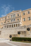 Athens, Greece - November 15, 2017: waving flag on the Greek parliament building Stock Images Athens, Greece - November 15, 2017: waving flag on the Greek parliament building Stock Images