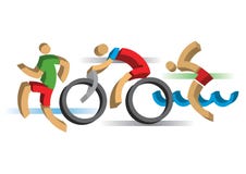 athlètes stylisés de triathlon de la conception 3D illustration stock athlètes stylisés de triathlon de la conception 3D illustration stock