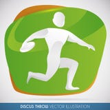 Atirador de disco que lança o disco pesado com toda sua força, ilustração do vetor ilustração royalty free Atirador de disco que lança o disco pesado com toda sua força, ilustração do vetor ilustração royalty free