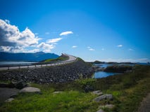 Atlantic ocean road in Norway. The Storseisundet Bridge is the longest of the eight bridges that make up Atlantic Road royalty free stock photo Atlantic ocean road in Norway. The Storseisundet Bridge is the longest of the eight bridges that make up Atlantic Road royalty free stock photo