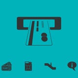 Atm cash icon flat stock illustration Atm cash icon flat stock illustration