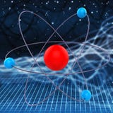 Atom Molecule Indicates Experiments Research und Chemikalie lizenzfreie abbildung Atom Molecule Indicates Experiments Research und Chemikalie lizenzfreie abbildung