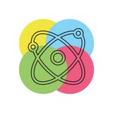 Atomvektorsymbol vektor illustrationer Atomvektorsymbol vektor illustrationer