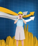 Atrakcyjny architekt krzyczy przy kamerą Zdjęcie Stock Atrakcyjny architekt krzyczy przy kamerą Zdjęcie Stock