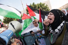 Attaques de Gaza de protestation de Palestiniens photos libres de droits Attaques de Gaza de protestation de Palestiniens photos libres de droits