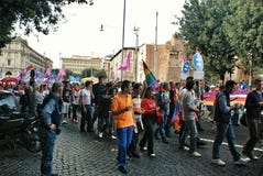 Attivisti gay ad una manifestazione in Italia fotografia stock libera da diritti Attivisti gay ad una manifestazione in Italia fotografia stock libera da diritti