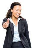 Attractive African American businesswoman thumbs up isolated on Stock Photos Attractive African American businesswoman thumbs up isolated on Stock Photos