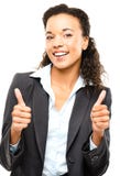 Attractive African American businesswoman thumbs up isolated on Stock Photography Attractive African American businesswoman thumbs up isolated on Stock Photography