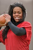 Attractive African American woman football player stock photography Attractive African American woman football player stock photography