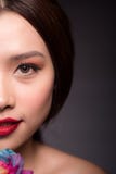 Attractive beautyful woman portrait with pink make up royalty free stock images Attractive beautyful woman portrait with pink make up royalty free stock images