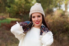 Attractiv brunette girl in the forest Stock Photos Attractiv brunette girl in the forest Stock Photos