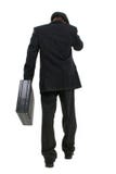 Attractive Business Man In Pin Striped Suit & Hat Walking Away