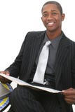 Attractive Business Man In Suit With File Folder And Big Smile