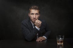 Attractive Man With A Glass Of Whiskey Stock Photography Attractive Man With A Glass Of Whiskey Stock Photography
