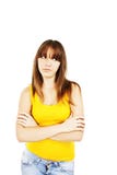 Attractive teenage girl think looking up royalty free stock images Attractive teenage girl think looking up royalty free stock images