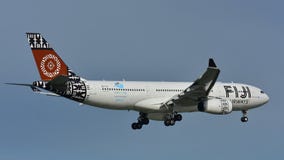 Fiji Airways Airbus A330 landing at Auckland International Airport Stock Photo Fiji Airways Airbus A330 landing at Auckland International Airport Stock Photo