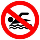 Aucun signe de vecteur de natation illustration stock Aucun signe de vecteur de natation illustration stock