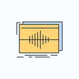 Audio, częstotliwość, herc, sekwencja, falowa Płaska ikona ziele?, kolor wektor ilustracji Audio, częstotliwość, herc, sekwencja, falowa Płaska ikona ziele?, kolor wektor ilustracji