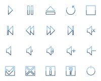 Audio video media icons set no.2 - blue Stock Image Audio video media icons set no.2 - blue Stock Image
