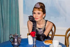 Audrey Hepburn wax figure, Madame Tussaud`s Museum Vienna stock photography Audrey Hepburn wax figure, Madame Tussaud`s Museum Vienna stock photography
