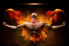 Auf Feuerbodybuilder lizenzfreie stockfotos Auf Feuerbodybuilder lizenzfreie stockfotos