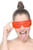 Aufgeregte junge Frau stockbild Aufgeregte junge Frau stockbild