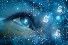 Aufpassendes Geld im Netz stockfoto Aufpassendes Geld im Netz stockfoto