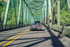 August 20, 2017 Scottsburg/OR/USA - Driving on a bridge over Umpqua River stock images August 20, 2017 Scottsburg/OR/USA - Driving on a bridge over Umpqua River stock images