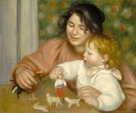Auguste Renoir - criança com brinquedos - filho de Gabrielle And The Artist S foto de stock royalty free Auguste Renoir - criança com brinquedos - filho de Gabrielle And The Artist S foto de stock royalty free