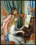 Auguste Renoir - due ragazze al piano fotografie stock Auguste Renoir - due ragazze al piano fotografie stock