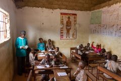 Aula della scuola in Mariama Kunda, Gambia immagine stock Aula della scuola in Mariama Kunda, Gambia immagine stock
