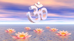 Aum - om upon lotus Royalty Free Stock Photos Aum - om upon lotus Royalty Free Stock Photos