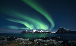 Aurora Borealis De groene Dame van het noorden royalty-vrije stock afbeelding Aurora Borealis De groene Dame van het noorden royalty-vrije stock afbeelding