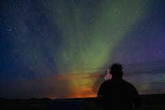 Aurora Borealis over southern Iceland stock image Aurora Borealis over southern Iceland stock image