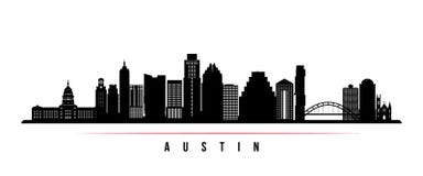 Austin miasta linii horyzontu horyzontalny sztandar ilustracja wektor Austin miasta linii horyzontu horyzontalny sztandar ilustracja wektor