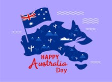 Happy Australia Day, January 26 celebrate banner or holiday greetings or Postcard or Poster or Flyer template. Vector Illustration vector illustration Happy Australia Day, January 26 celebrate banner or holiday greetings or Postcard or Poster or Flyer template. Vector Illustration vector illustration