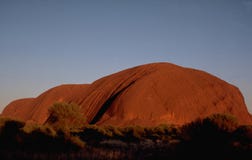 Australia: Ayer`s Rock at sunset stock images Australia: Ayer`s Rock at sunset stock images
