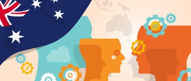 Australia concept of thinking growing innovation discuss country future brain storming under different view represented royalty free illustration Australia concept of thinking growing innovation discuss country future brain storming under different view represented royalty free illustration