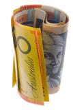 Australian currency rolled