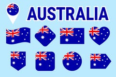 Australien flaggauppsättning Australisk nationsflaggavektorsamling Lägenhet isolerade symboler med tillståndsnamn Traditionella f vektor illustrationer Australien flaggauppsättning Australisk nationsflaggavektorsamling Lägenhet isolerade symboler med tillståndsnamn Traditionella f vektor illustrationer