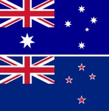Australien- und Neuseeland-Flaggenvektorisolat vektor abbildung Australien- und Neuseeland-Flaggenvektorisolat vektor abbildung
